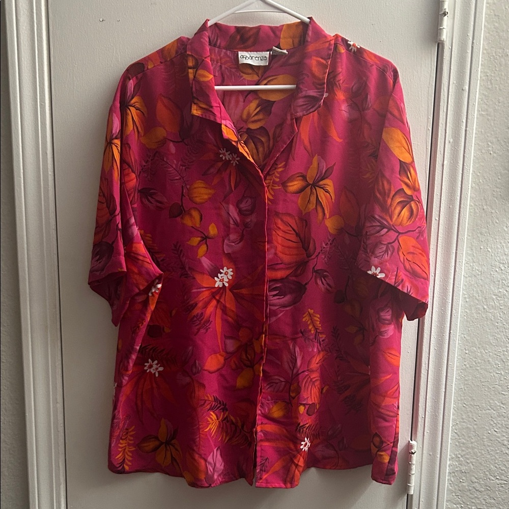 Vintage Magenta Hawaiian Shirt